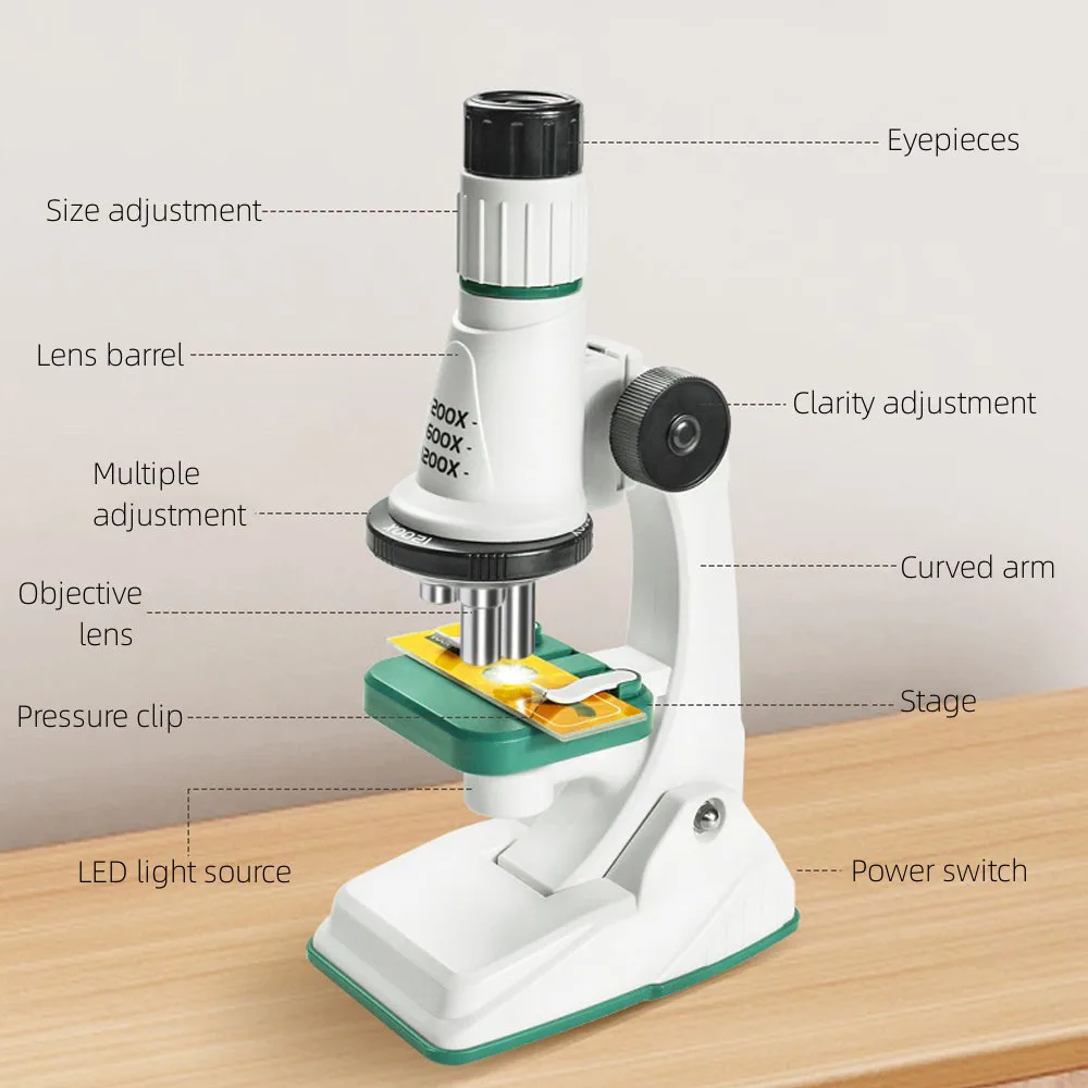 Imagem -06 - Microscópio Portátil hd para Educação Científica Ocular hd Conjunto de Experimentos e Exploração Brinquedos Presente para Crianças 1200x