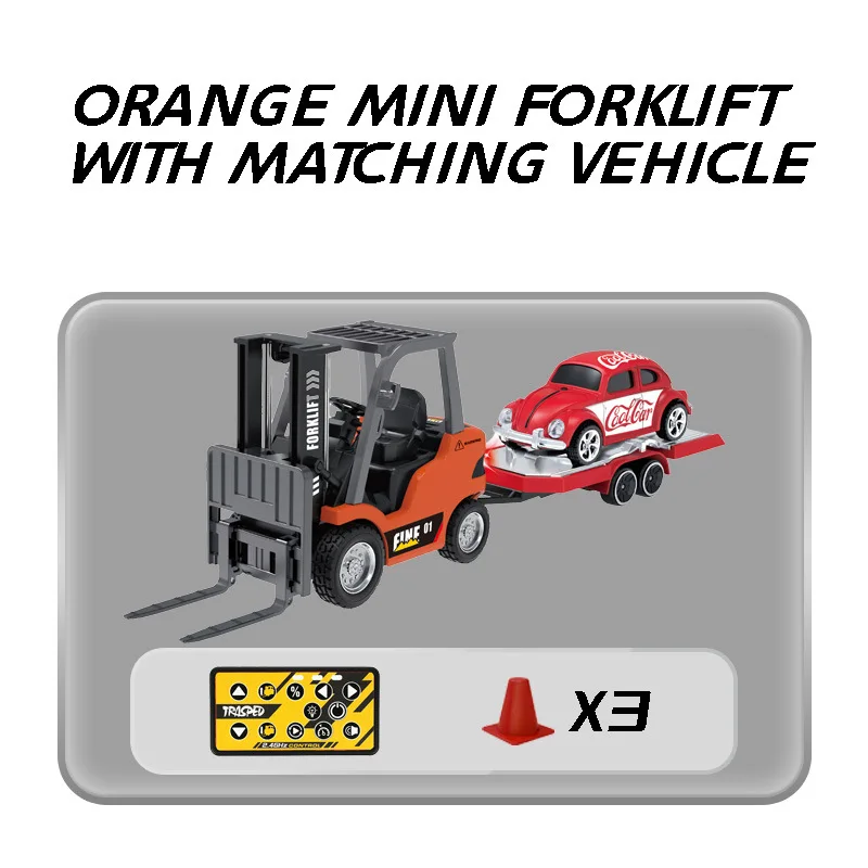 

1: 64 Mini Alloy Forklift Multifunctional Remote Control Toy With Multiple Brackets Detachable Suitable For Children'S Toys Gift