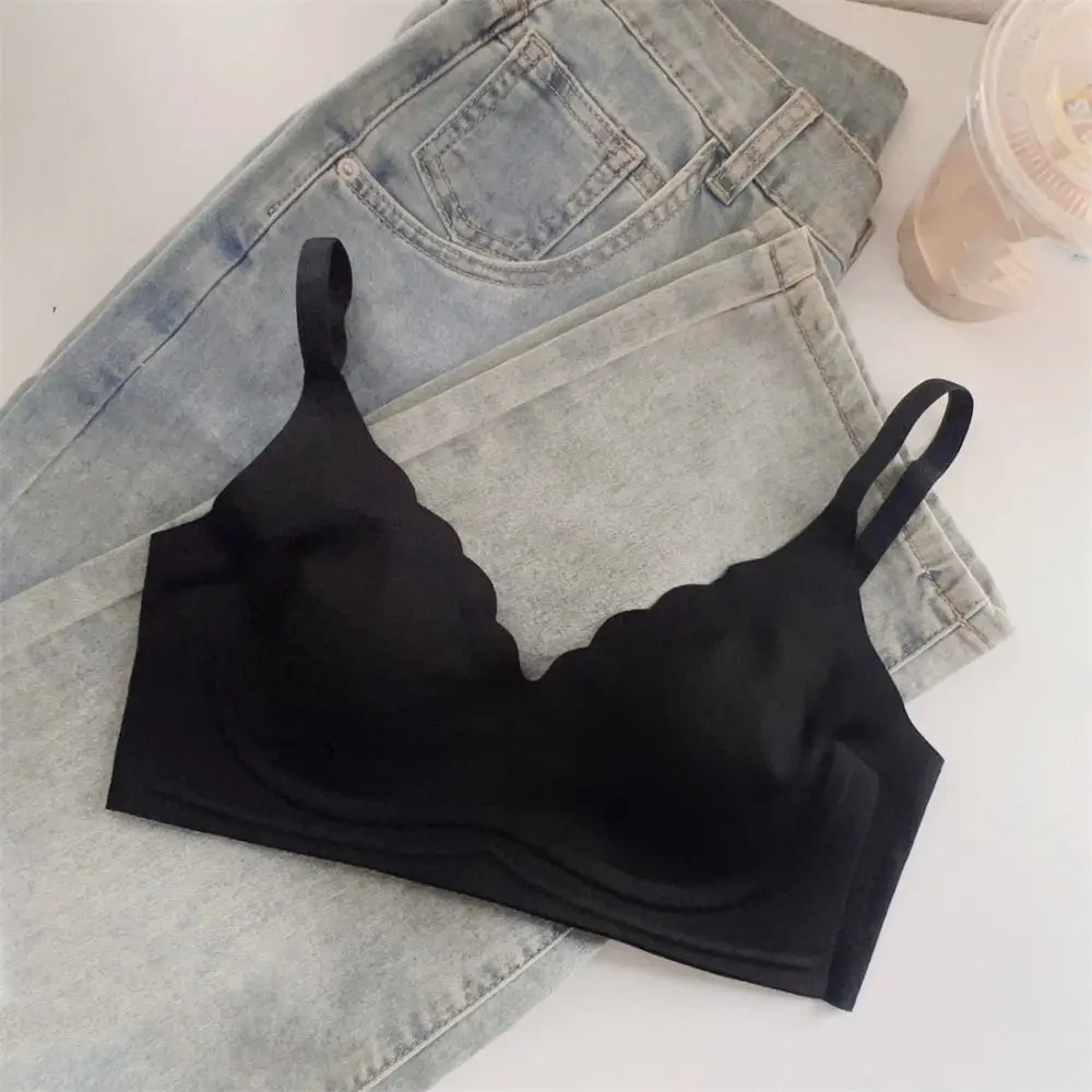 Breathable Sweet Wireless Push Up Bra Anti-sagging Lingerie Seamless Deep V Bra Shockproof Thin Underwear Women Gifts