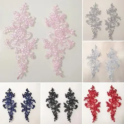1 Pair Embroidery Applique Lace Patch For Evening Skirt Clothes  Repair Sewing On Accessories