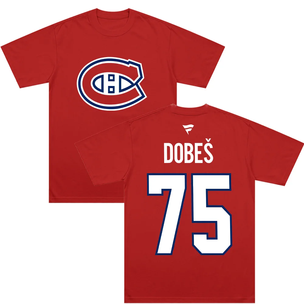 Camisetas de los Montreal Canadiens de Jakub Dobes, camisetas con nombre y número de los Montreal Canadiens, camisetas de algodón de alta calidad para hombres y mujeres