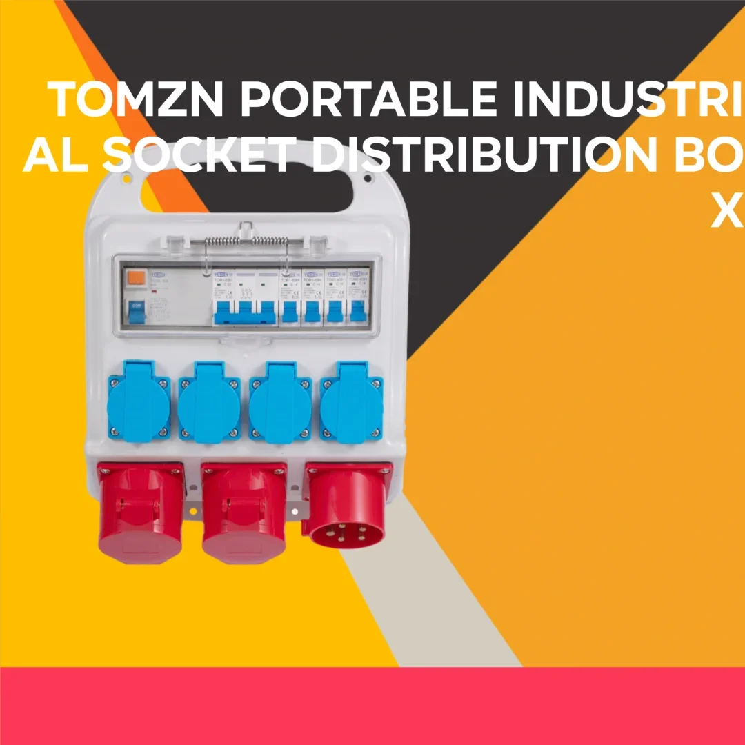 TOMZN Industrial Waterproof Socket Box Portable Temporary Construction Power Switch Outdoor Customizable AC 400V 32A IP65 Rated