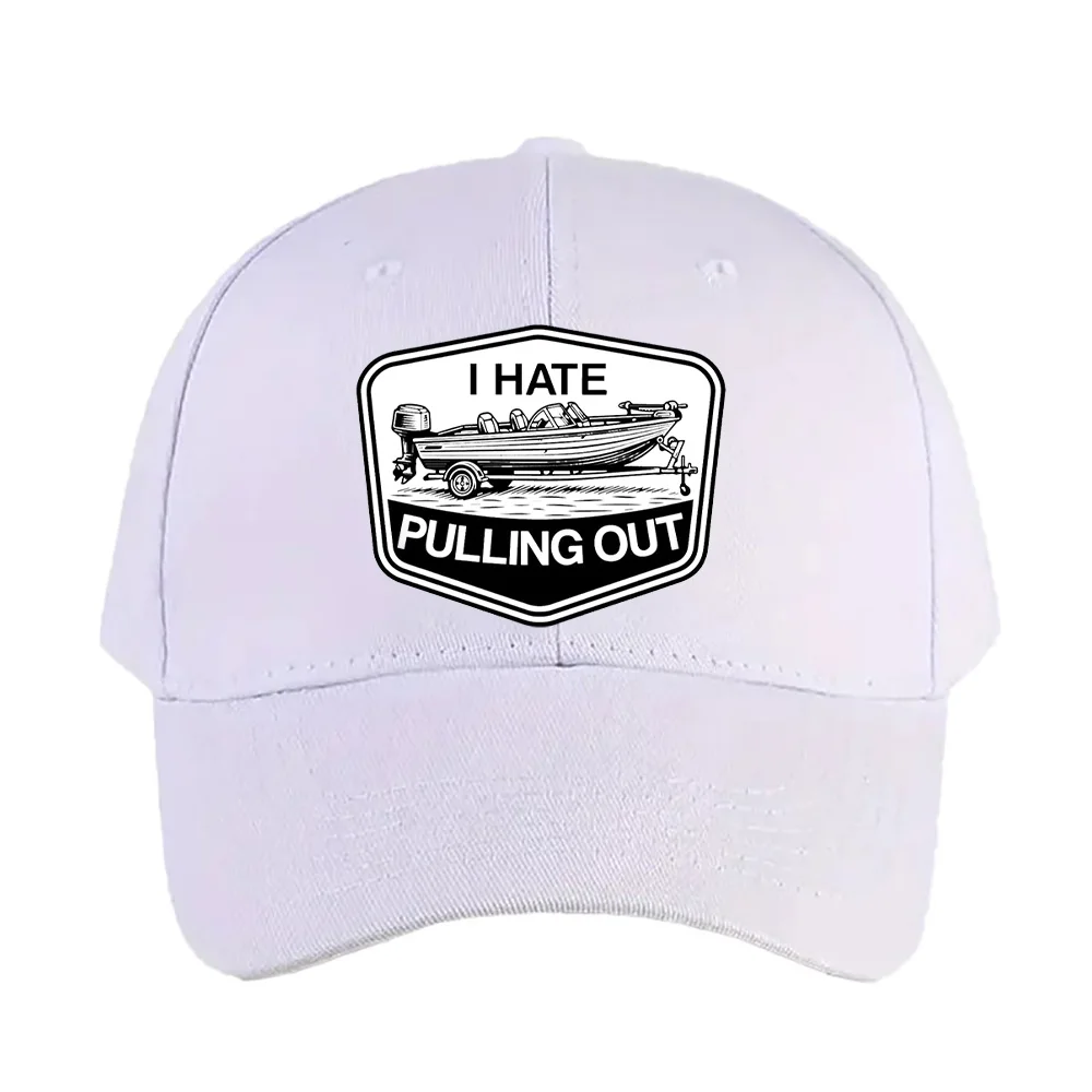I Hate Pulling Out Funny Fishing Boat Cap Summer Adult Baseball Cap Adjustable with Curved Brim Duckbill Hat Protection Sun Hats