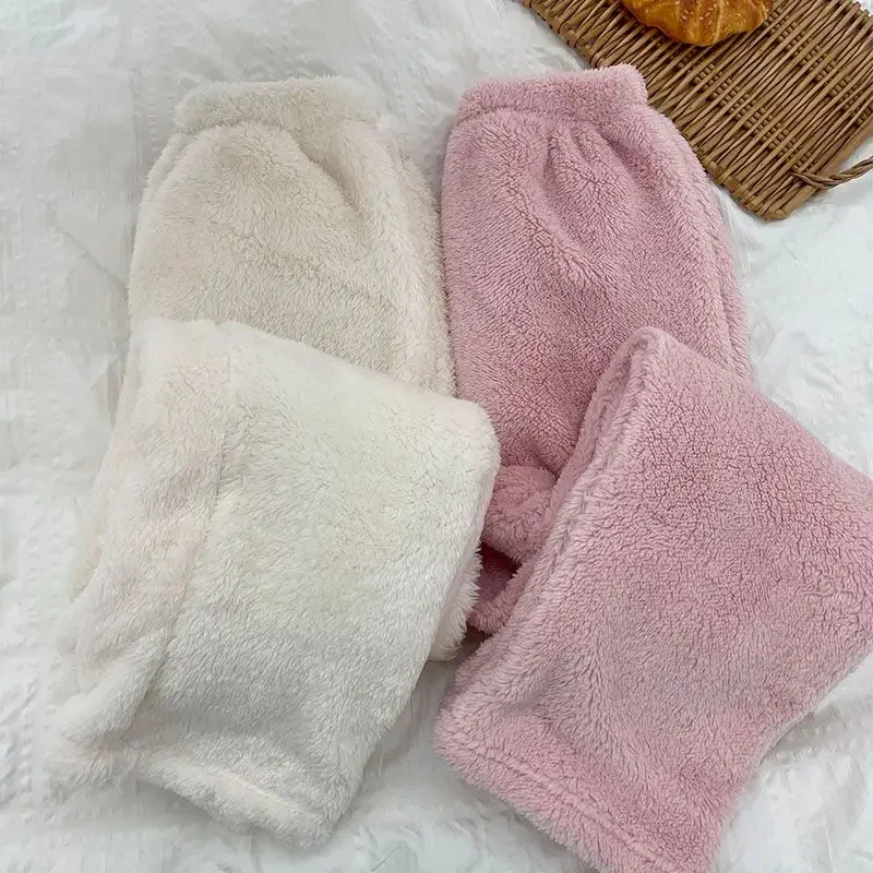 

2024, зимние толстые теплые фланелевые штаны для сна, пижамные штаны для женщин, корейская свободная одежда для сна из кораллового бархата, женская домашняя одежда