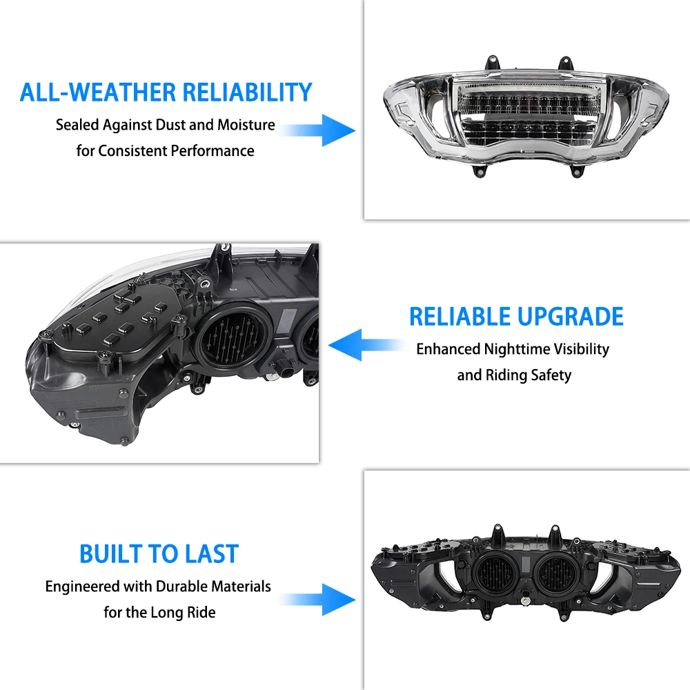 

New LED Headlight Assembly Motorbike Front Head Lamp Replacement Parts Fit For Harley CVO Road Glide FLTRXSE 2023 2024 2025 Part