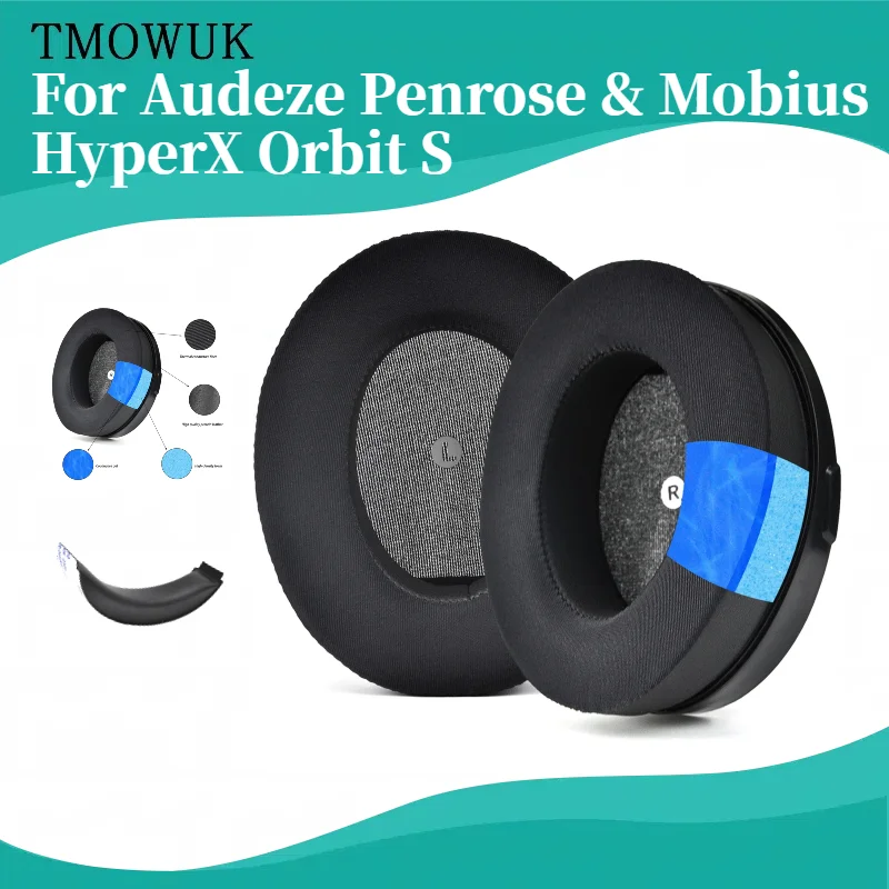 

TMOWUK Replacement Ear pads For Audeze Penrose & Mobius HyperX Orbit S Headphones Ear Cushions Earpads headset Earmuff