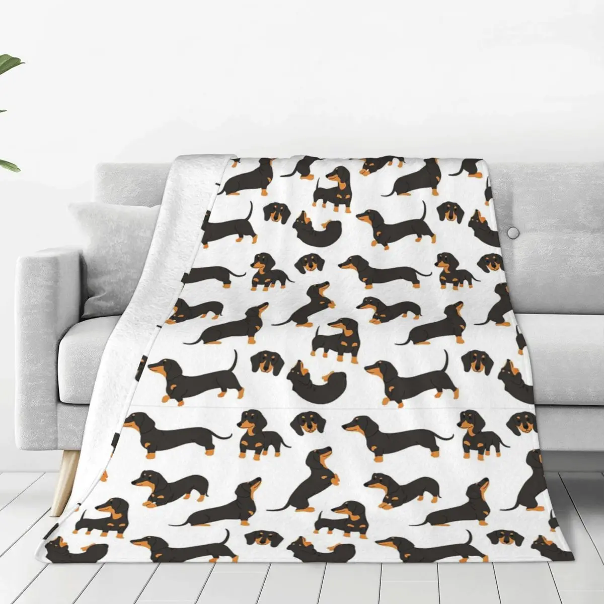 Cute Dachshund Dogs Blanket Flannel Super Soft Sofa Throw Blankets For Couch Bedding Travel Throws Bedspread Quilt