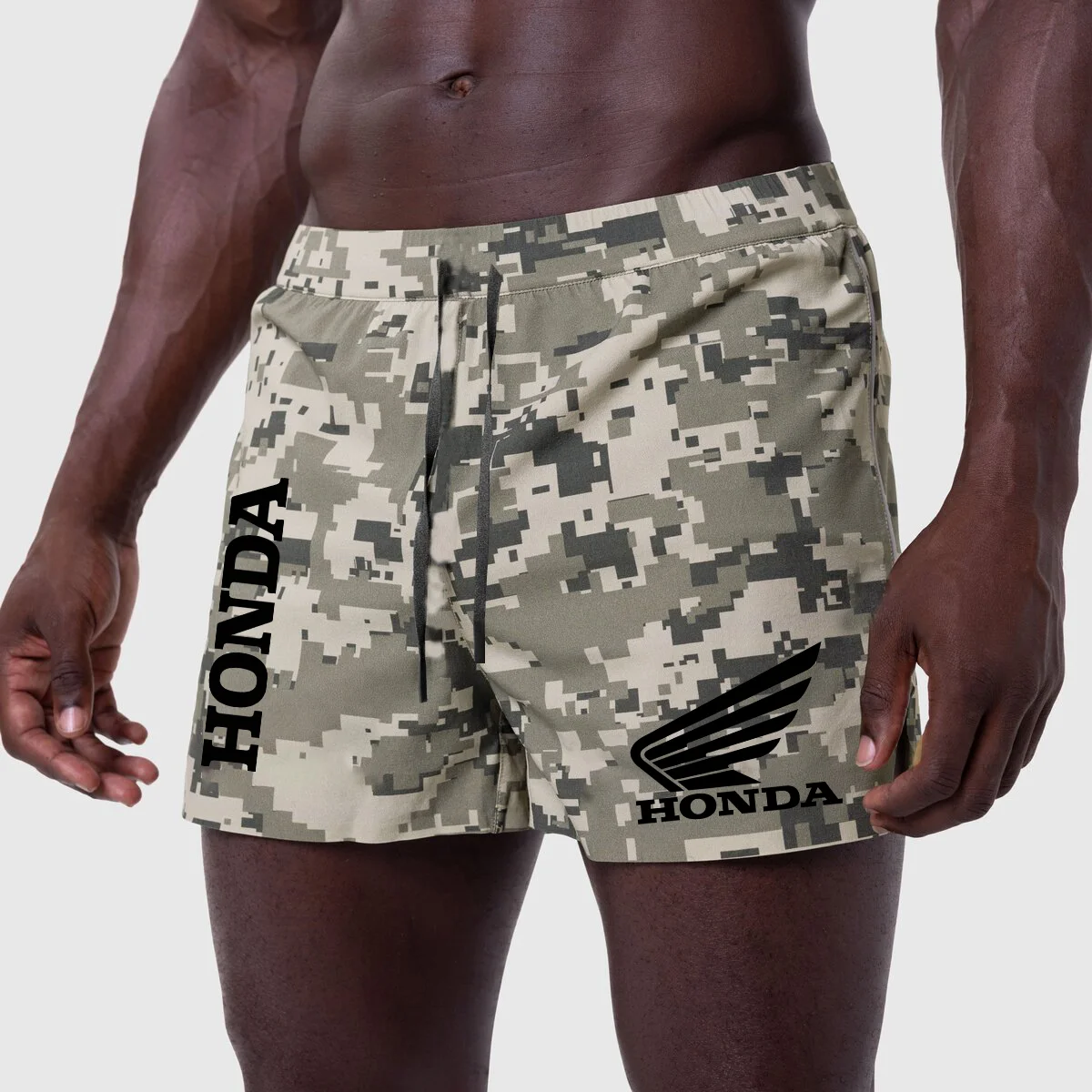 

Мужские спортивные и туристические быстросохнущие светоотражающие камуфляжные шорты для бега и тренировок в американском стиле от Honda