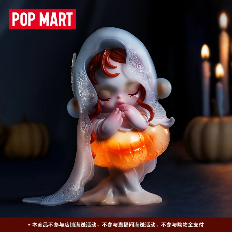 Popmart Skullpanda سلسلة عقد القمر الأبيض بطاقة الرأس Skullpanda تمثال جمع الألعاب العصرية لطيف دمية مكتب الديكور هدية