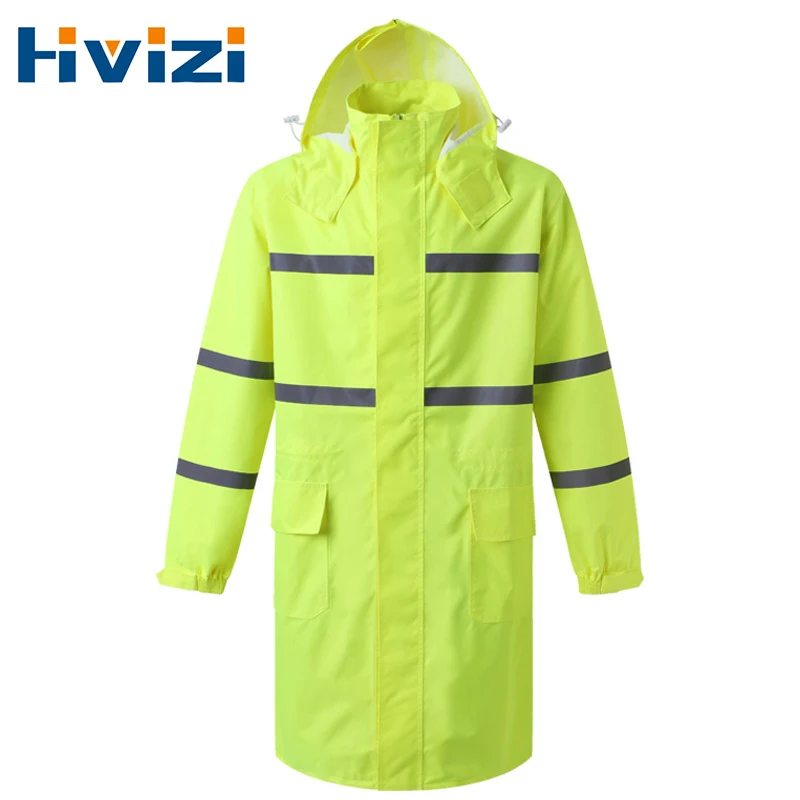 Safety Raincoat Women Rainwear Men Reflective Rain Coat Impermeable Poncho Waterproof Rain Cover Hooded