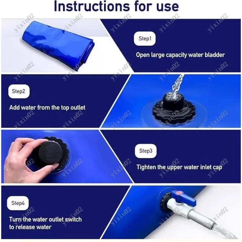 New PVC Water Storage Bag Portable Foldable Water Bladder Tank for Outdoor Car Camping