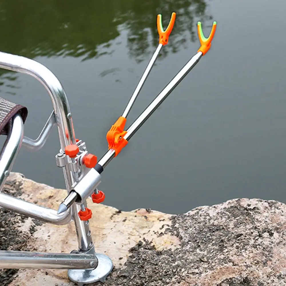 1.5/1.7/2.1/2.4M Stainless Steel Thickened Shrinkage Fishing Rod Bracket Fishing Dual Use Accessories Tool Outdoor