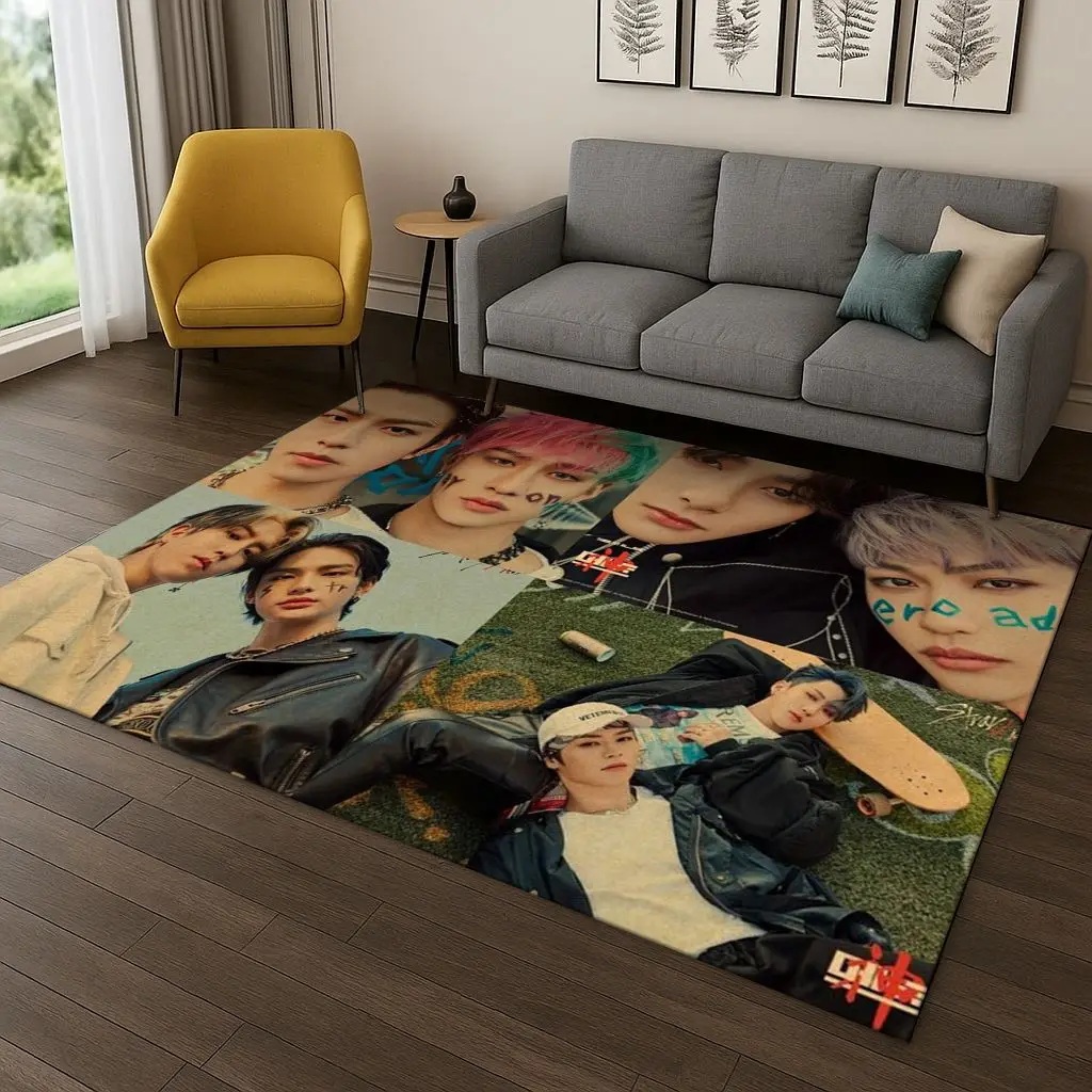 Kpop Star S-Stray Kids Hyunjin Carpet Rug for Bedroom Living Room Sofa Home Doormat Home Decor,Area Rug Non-slip Floor Mat Gift