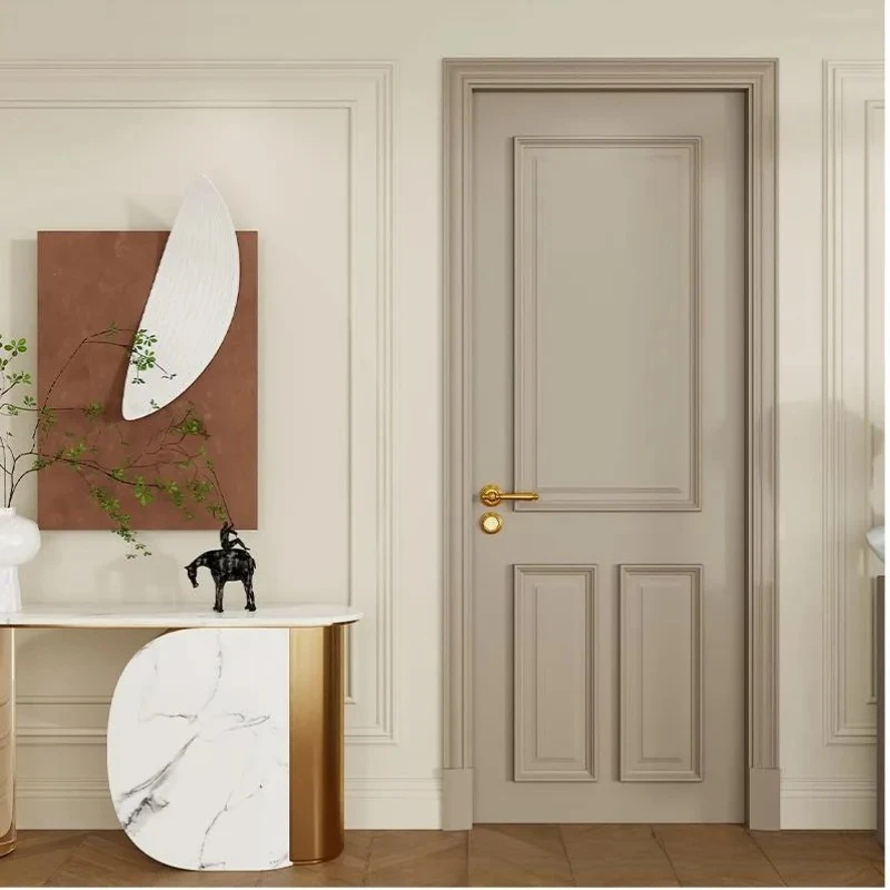 

Mofan high-end white French paint wooden door bedroom door full set household indoor complete set cream room door wholesale