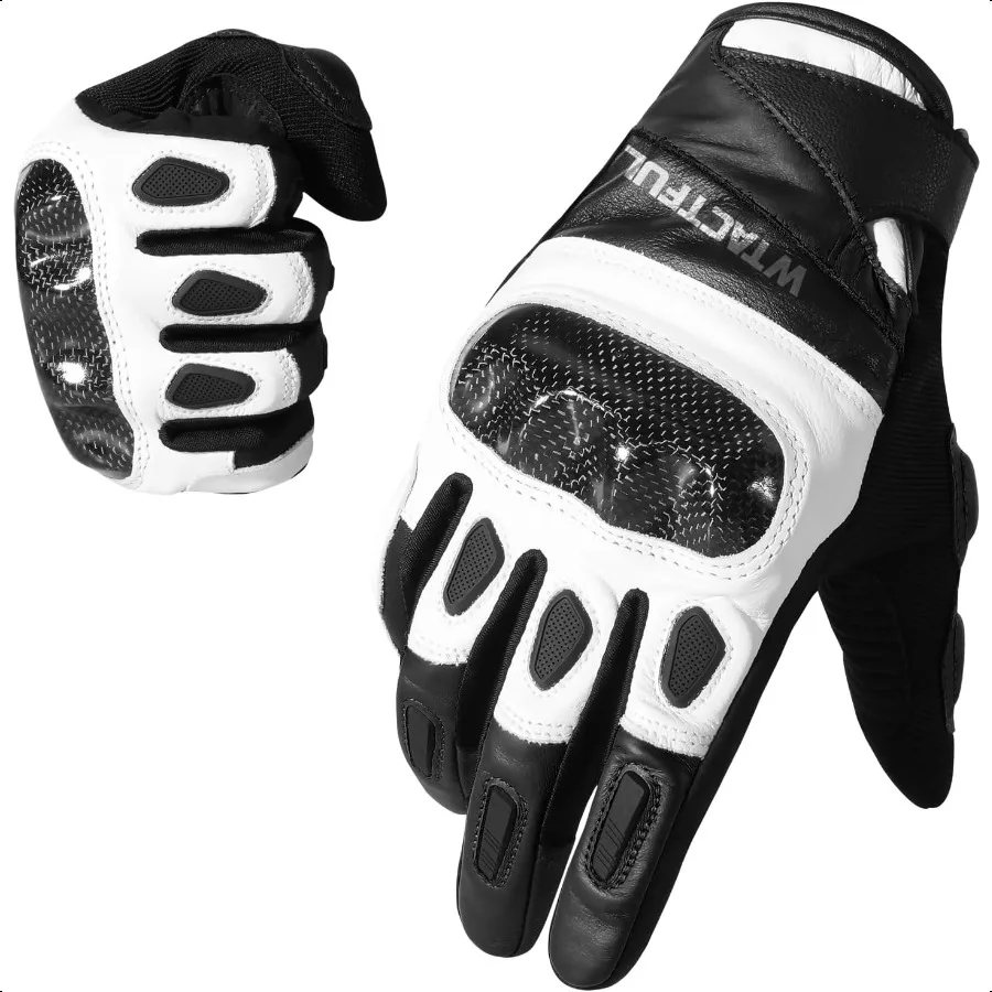 ถุงมือมอเตอร์ไซค์หนังแพะคาร์บอนนิคเคิลเพื่อการปกป้องและความสบายขั้นสูงสุด