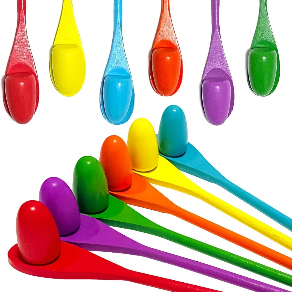 เด็ก BALANCE Stick ไม้ BALANCE ช้อนผู้ถือไข่เด็กกีฬากลางแจ้งของเล่นทีมอาคารโรงเรียน BALANCE การสอน props