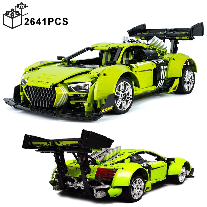 

2641PCS Technical Green Beast R8 Hot Rod Sport Car Building Blocks Speed Vehicle Assemble Bricks Toys Birthday Gift For Kids Boy