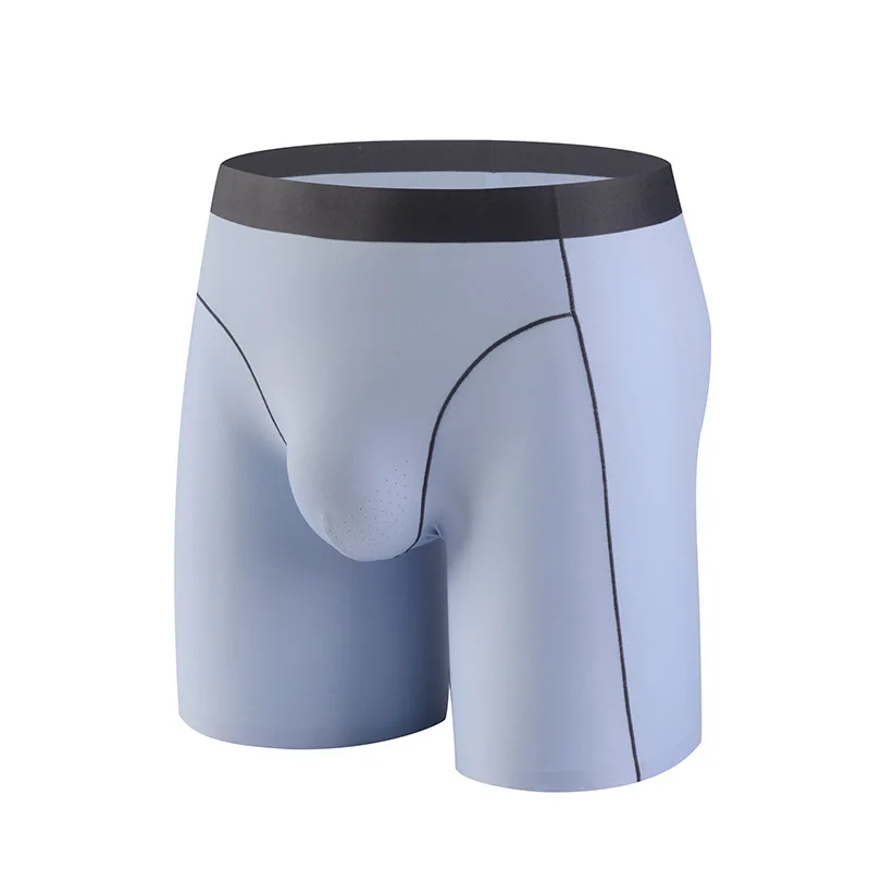 Ice injBoxers sans couture pour hommes, sous-vêtements à jambes longues, boxer fin pour hommes, short respirant, culotte de grande taille, caleçon