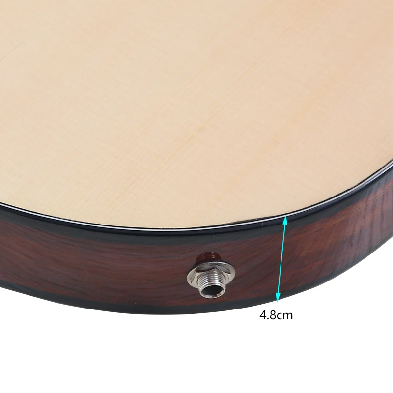 40 Zoll Silent Classic Gitarre, dünner Korpus, 6-saitige Fichtenholzplatte, Hochglanz, klassische Silent-Gitarre, natürliche und sonnenbrandfarbene Farbe