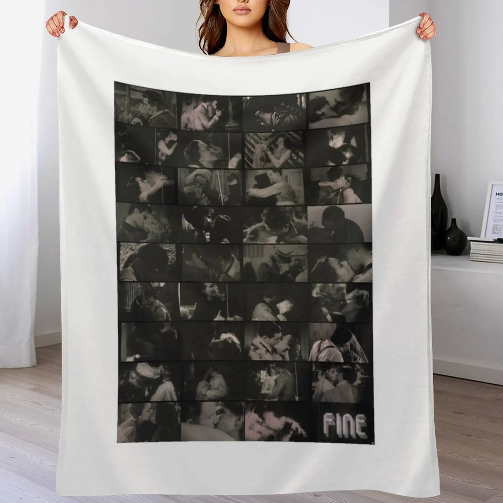 

The Censored Kisses of Cinema Paradiso Throw Blanket Nap valentine gift ideas Extra Large Throw Blankets