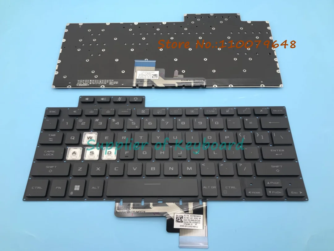 

NEW For Asus TUF Air FX516 FX516P FX516PC FX516PE FX516PM FX516PR FA516 Laptop English/Russian Keyboard White Backlit