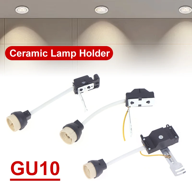 

GU10 Lamp Holder Ceramic Base And Terminal Block/Bridge W Cable And Insulating Sleeve For GU10 Base Halogen Socke GU10 Led Bulb