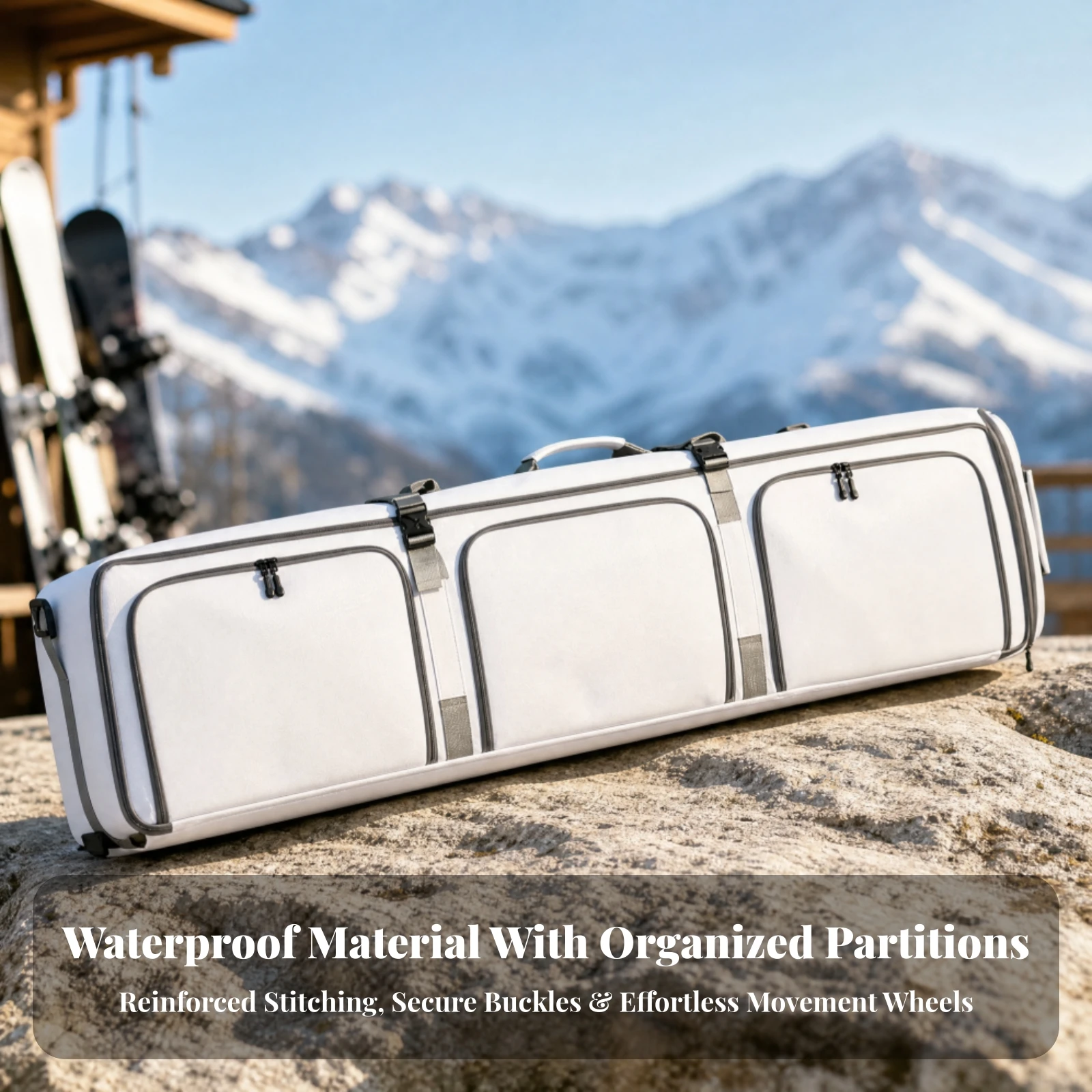 Snowboard Equipment Bag Spacious Rolling Snowboard Bag with Wheels Adjustable Versatile for Resort Transfers, Ski Trips
