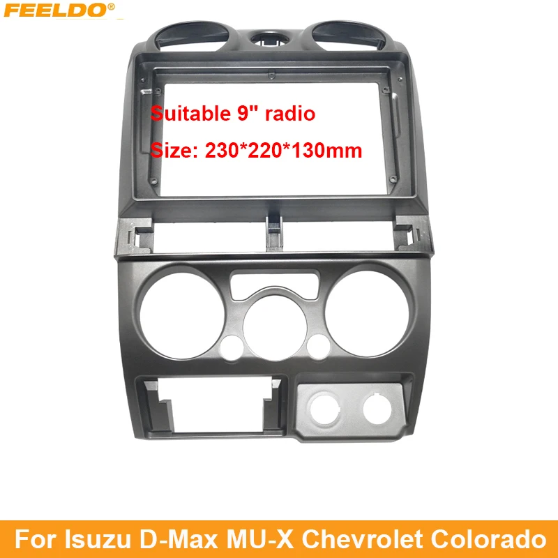 FEELDO Car Audio 2DIN Fascia Frame Adapter For Isuzu D-Max MU-X Chevrolet Colorado 9