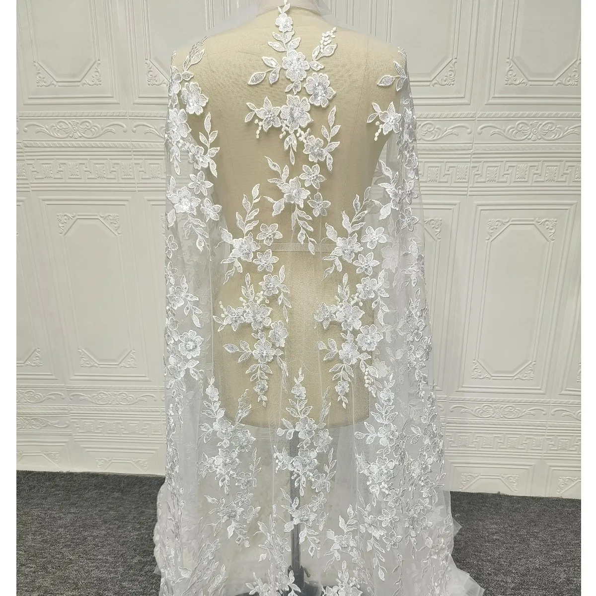 Medallion Patches Sequin Floral Lace Patch Embroidery Lace For Dress Bridal Wedding Dress