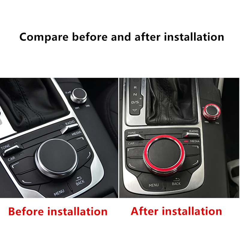 Auto center console multimedia knob switch frame decorative cover Decorative ring for Audi A3 8V S3 2014-2019 auto parts