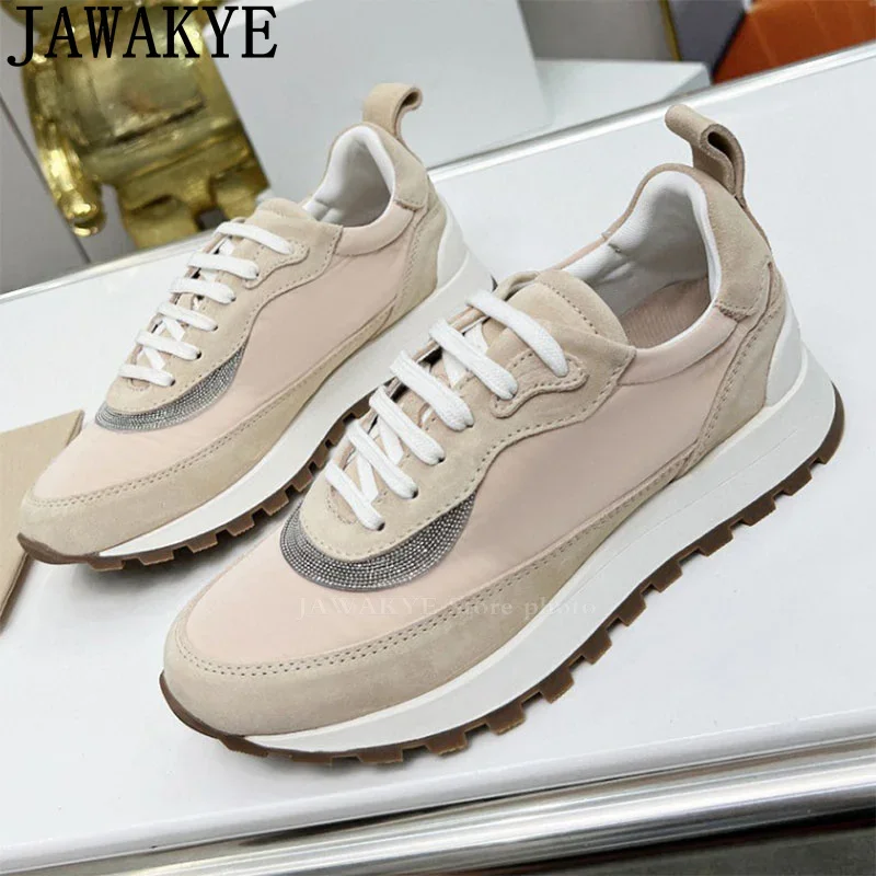 Spring Hot Sale Famous Flat Sneakers Shoes Woman\'s Quality Breathable Lace-Up Casual Brand Shoes Luxury Comfort Run Shoes Mujer