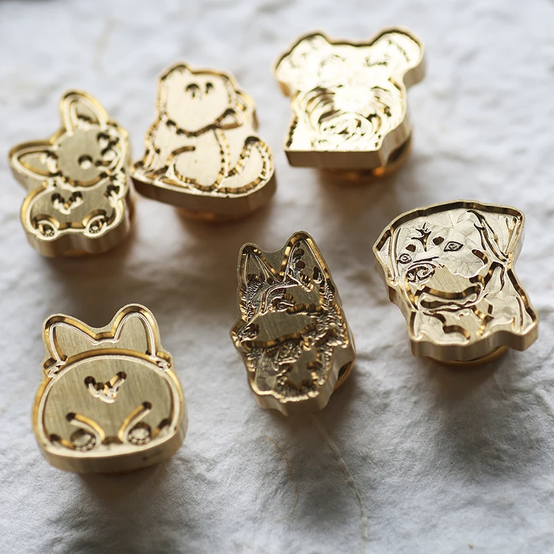New 3D Dog Wax Seal Stamp Copper Head Special-Shaped Relief Seal Toy For Personalized Scrapbook Handcraft Wedding Invitation