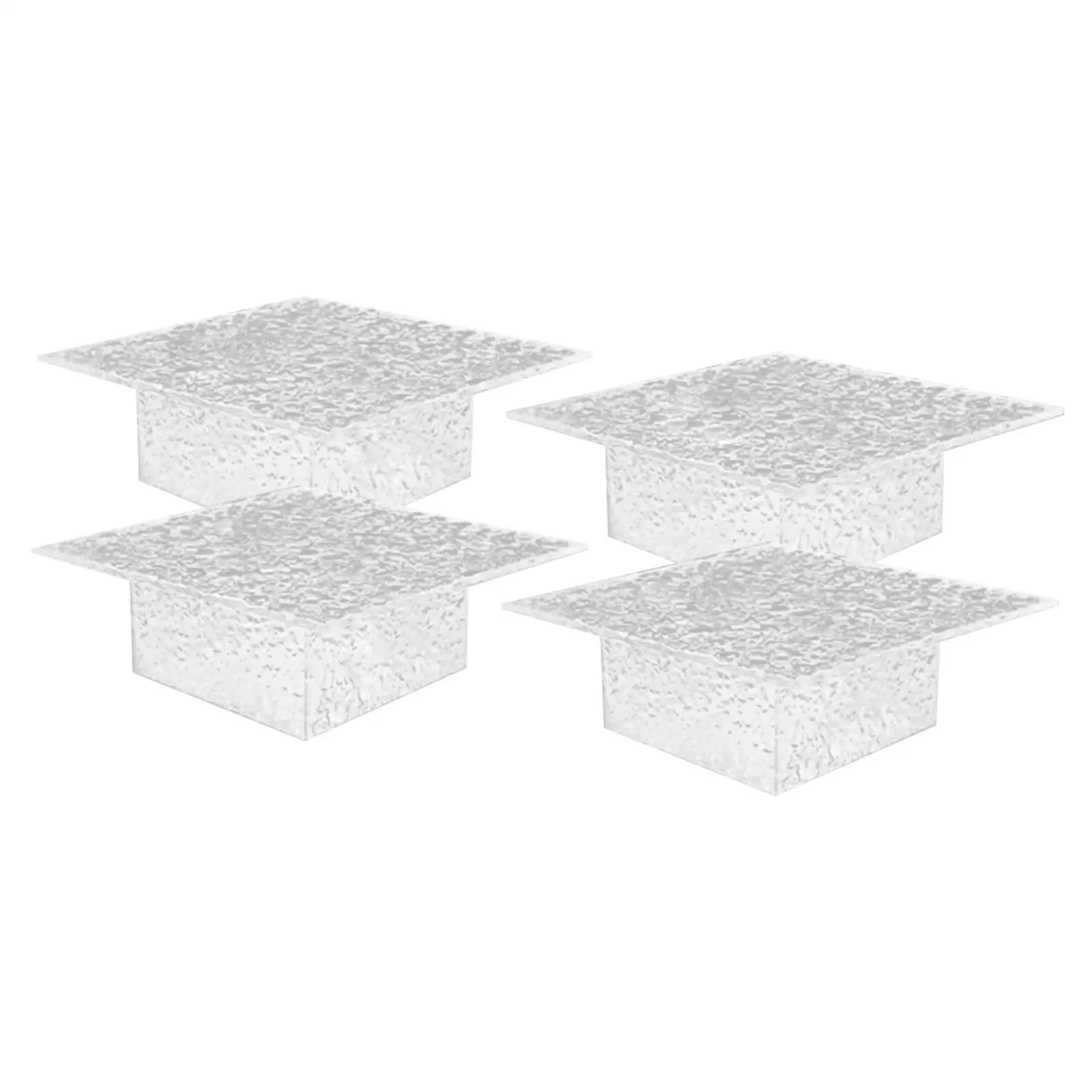 4Pcs Acrylic Dessert Stand Tea Snack Racks Stone Pattern Display Base Dessert Table Display Set Buffet Riser for Food Plants