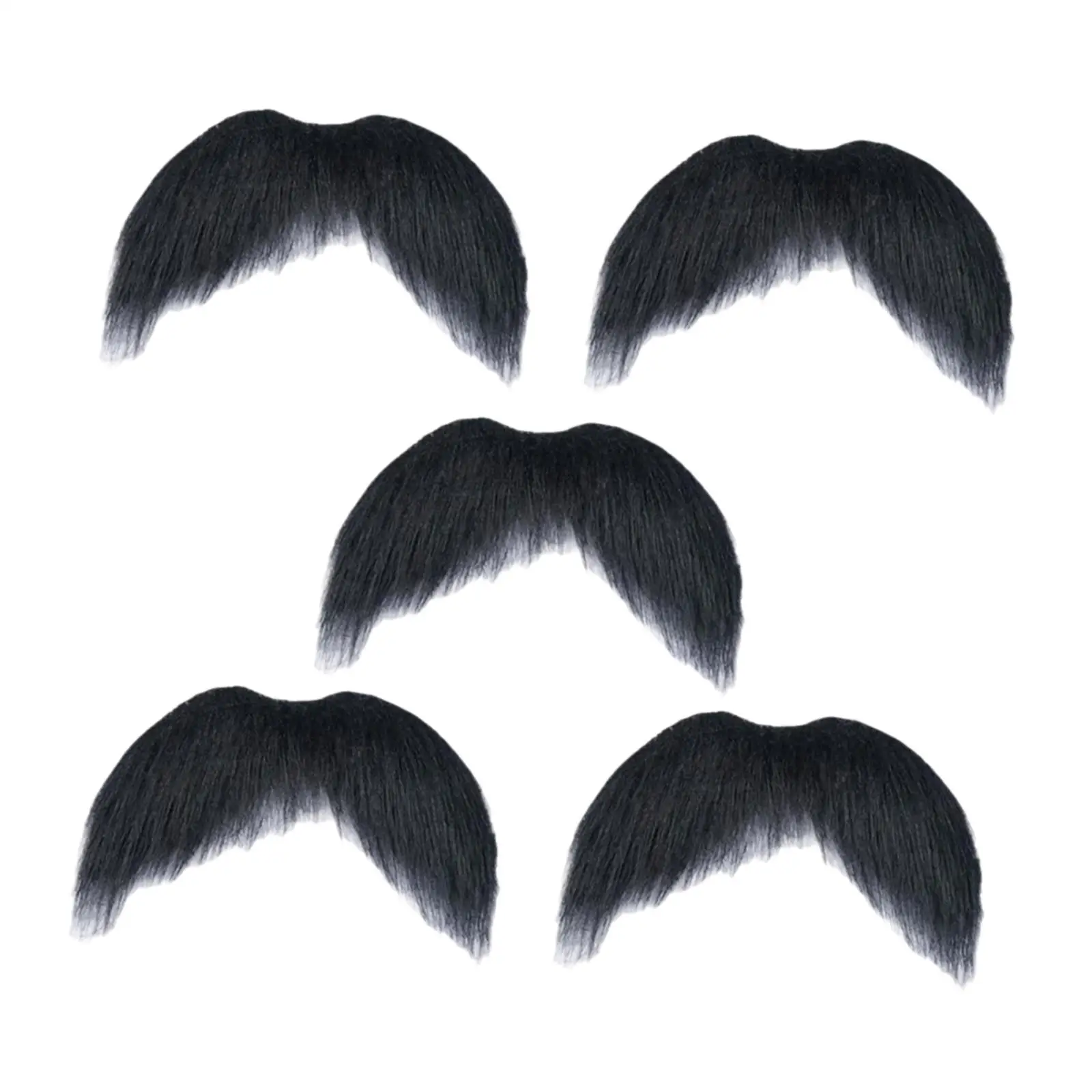 5 pezzi di accessori per costumi con baffi finti per uomini e donne, oggetti di scena per feste in maschera
