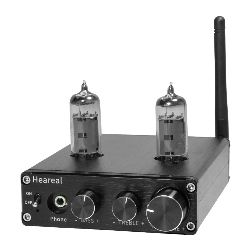 

HiFi QCC3031 Bluetooth 5.1 6J5 / 6K4 Tube Preamp Audio Amplifier TPA3116 50W*2 Stereo Preamplifier With Treble Bass Ajustment