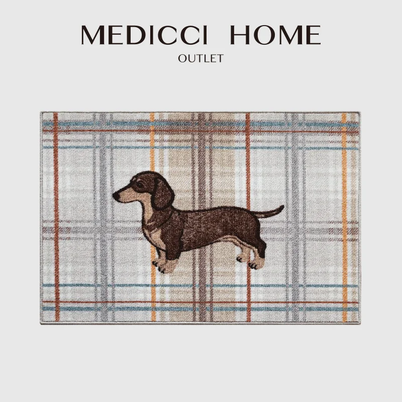 Medicci Home Dachshund Dog Themed Accent Rug Retro Charm And Playful Energy Designer Carpet Floor Mat For Porch Bathroom Bedside