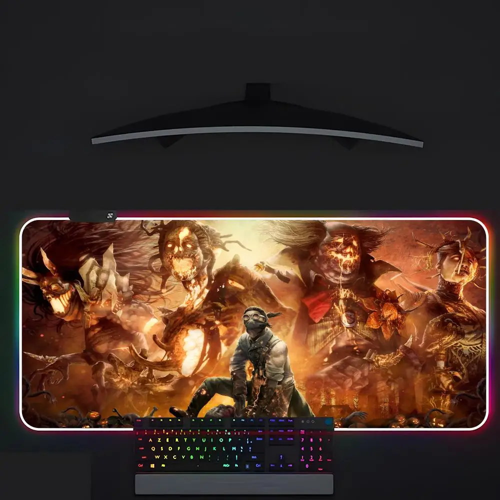 Popular Game Dead By D-Daylight Mouse Pad Gamer Luminescence Led Mouse Pad Gaming Table Rgb Deskmat Keyboard Pc Mousepad