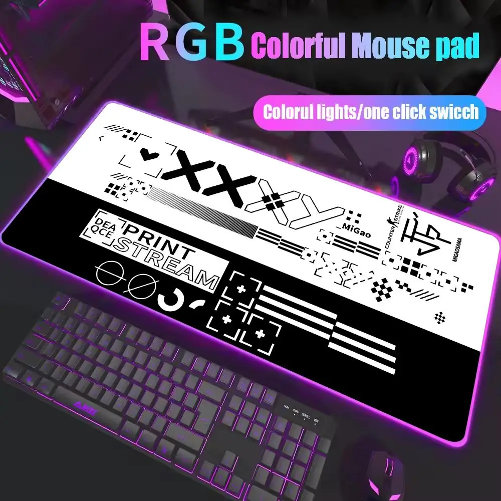 

Hot Sell RGB White Black Mouse Pads Printstream Gaming Mousepads Large Mousepad Gamer Rubber Mat Deskpad Company Desk Mats XXL
