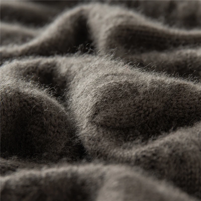 Men's 100% Cashmere Semi High Neck Cardigan Fashion Fried Dough Twists Knitting Jacket Winter Thickened Warm Coat Luxury Soft...