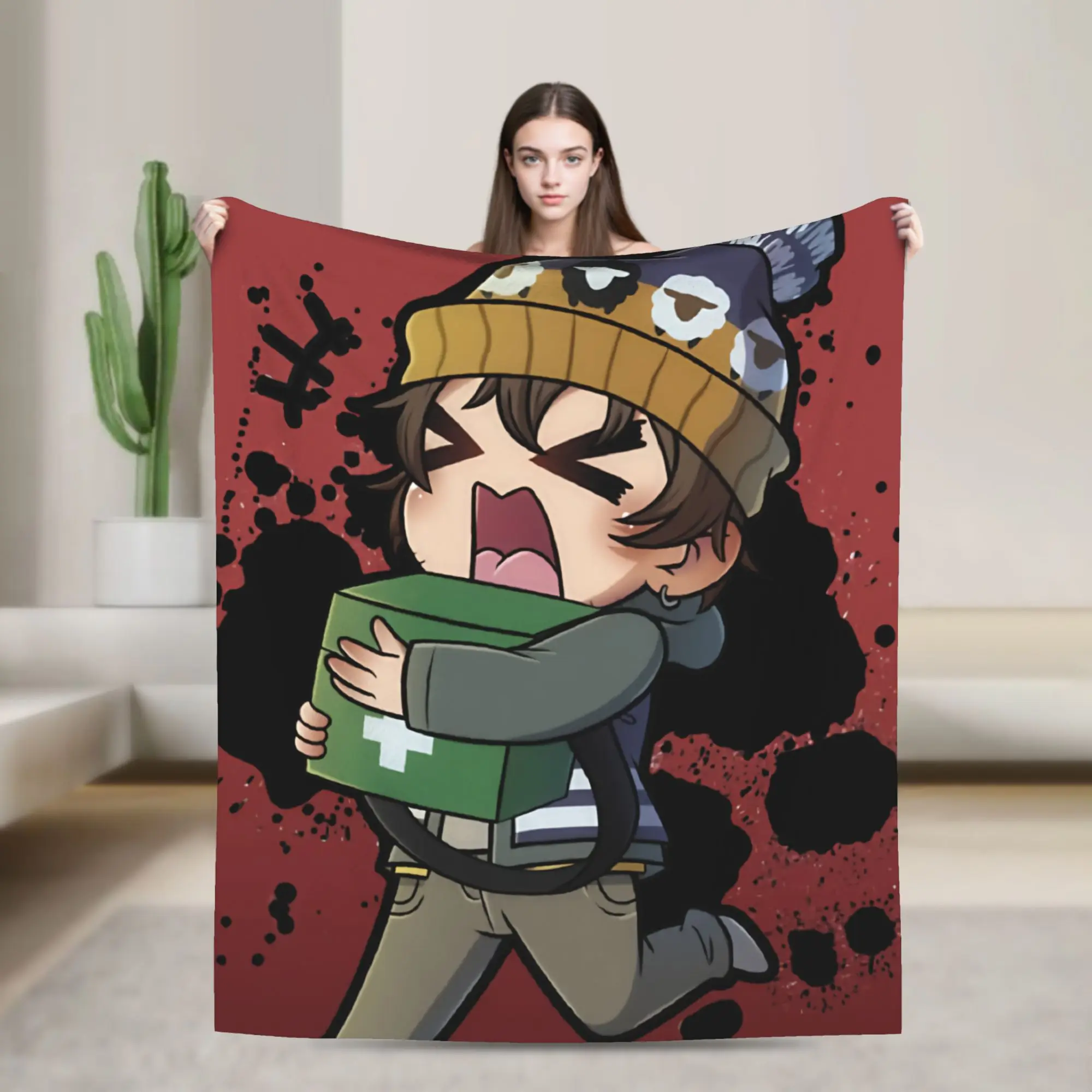 Just a Lil Courier Bryan Hodukavich Chibi Horror Fan Blanket Flannel R-Residents Breathable Throw Blankets for Bed Bedspreads
