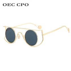 OEC CPO New Vintage Round Sunglasses Men Small Frame Alloy Sun Glasses Female UV400 Driving Shades Steampunk Goggles Eyewear