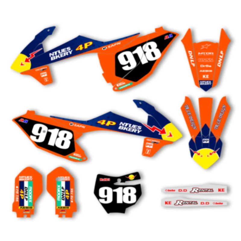 

DSMTECH MOTOR For KTM SX85 SX 85 2018 2019 2020 2021 2022-2024 Custom Motorcross Graphics Background Decal Stickers Kits 004