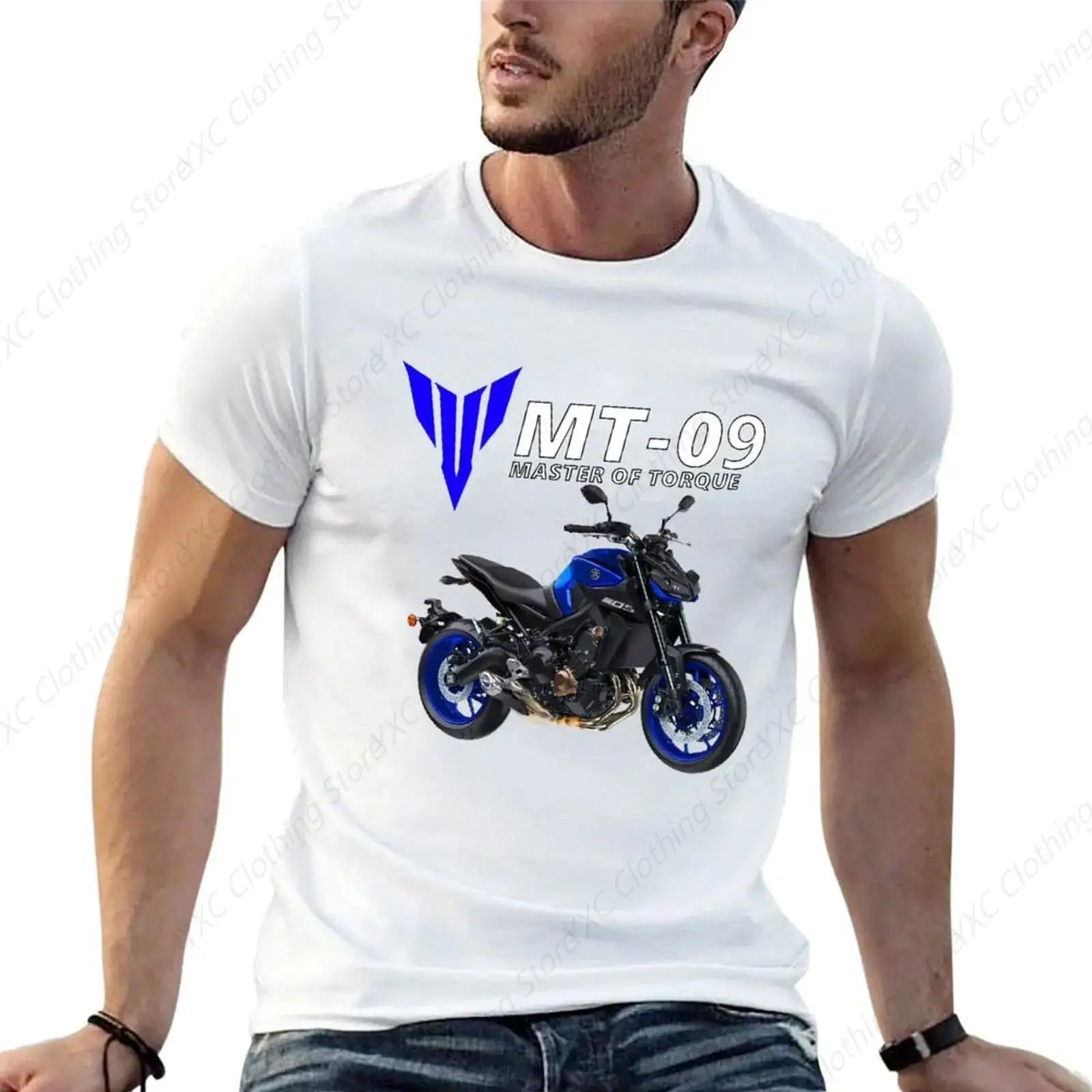 MT-09 Motorcycle For men's T-shirt- Short Sleeve Crew Neck Soft Fitted Tees S - 6XL Fresh Classic Basic Tshirts