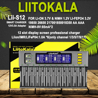 iitoKala Lii-S8 Lii-S12 Battery Charger for 18650 3.7V Li-ion NiMH 1.2V 9V Li-FePO4 3.2V IMR 3.8V 26650 21700 26700