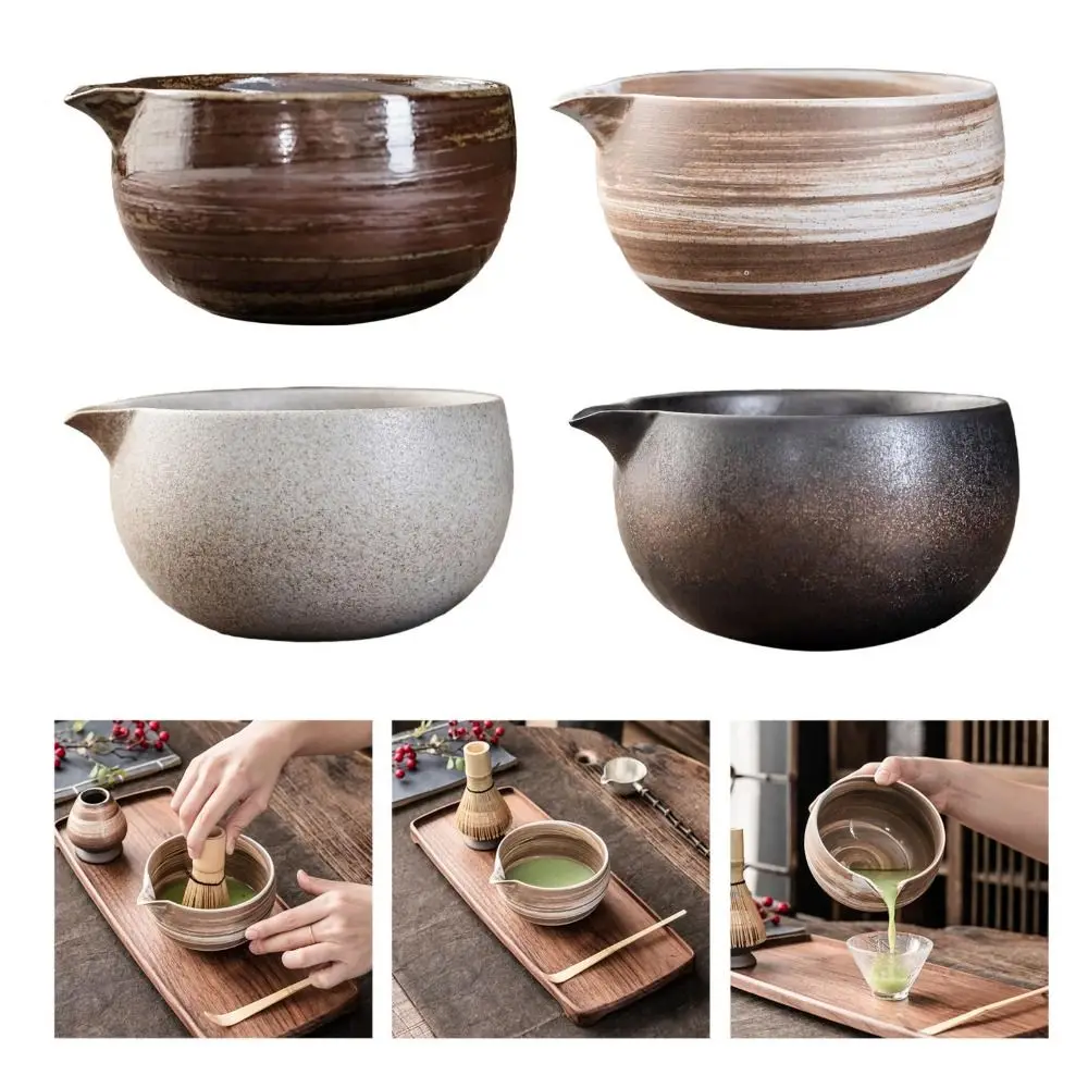 New Hand Ceramic Matcha Bowl Tea Ceremony Tool Large Capacity Matcha Brewing Cup Tea Art Tea Brush Stand Tea Accessories