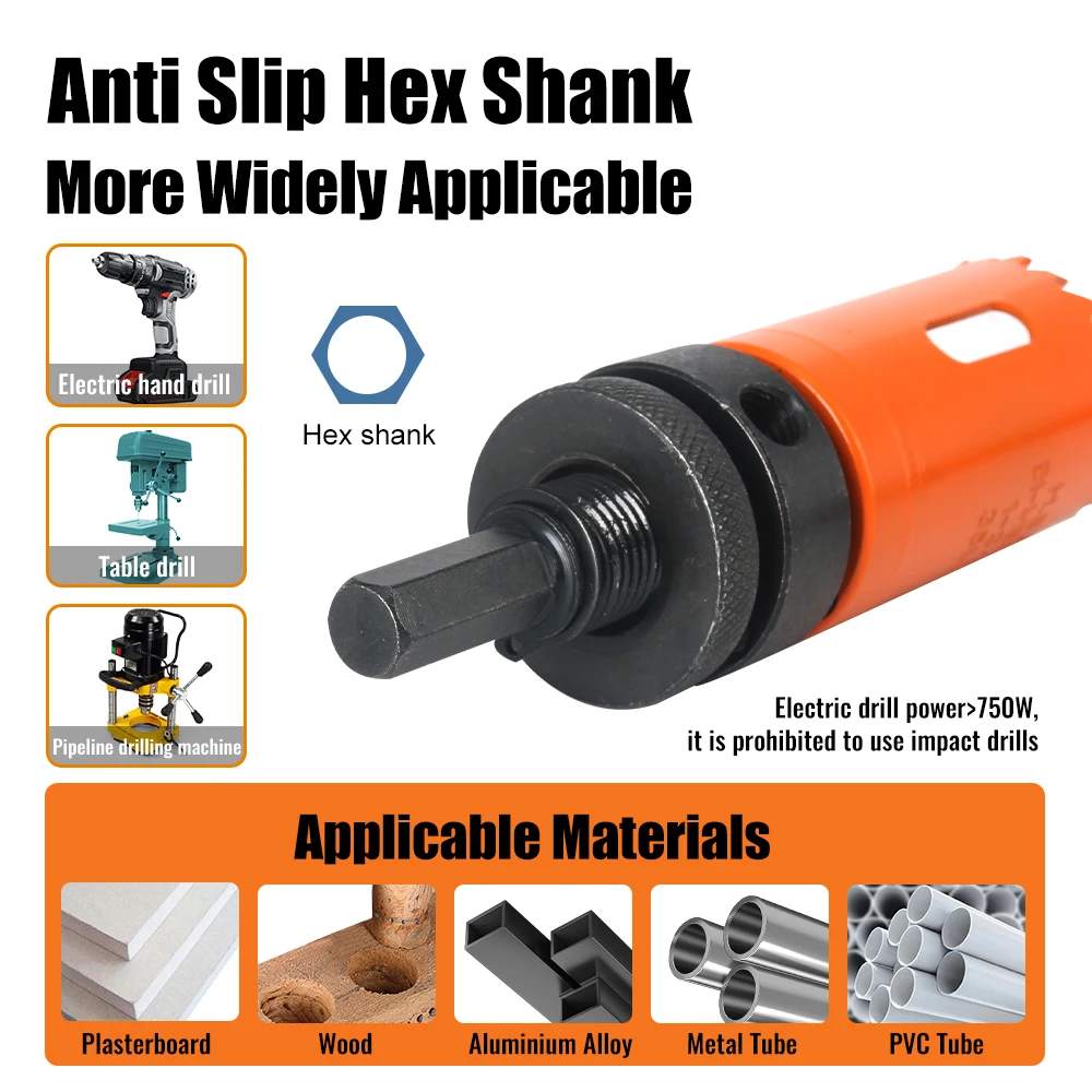 تعميق M42 خط أنابيب ثقب المناشير بت للخشب البلاستيك الجبس مجلس الأنابيب المعدنية الفولاذ المقاوم للصدأ سبائك الألومنيوم مثقاب الخشب ICK #5