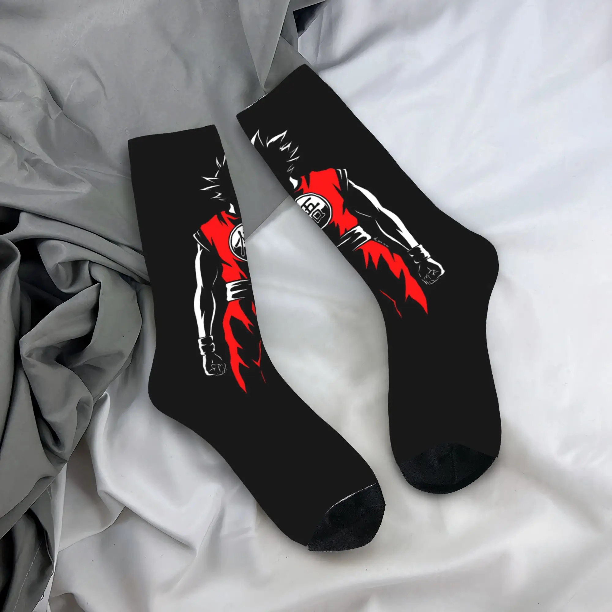 

Custom Goku Anime Dress Socks for Men Women Warm Fashion Novelty Cute Cartoon Crew Socks