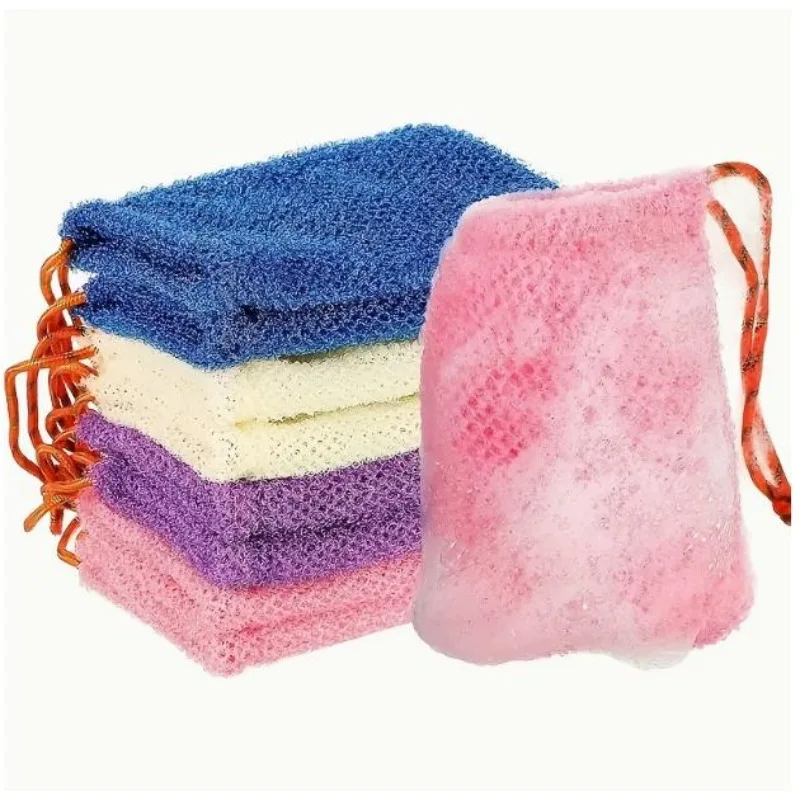 2pcs Exfoliating Mesh Soap Bags for Bathing - Fragrance-Free, Suitable for Men, Women, and Pets | Enhances Lather, Softens Skin