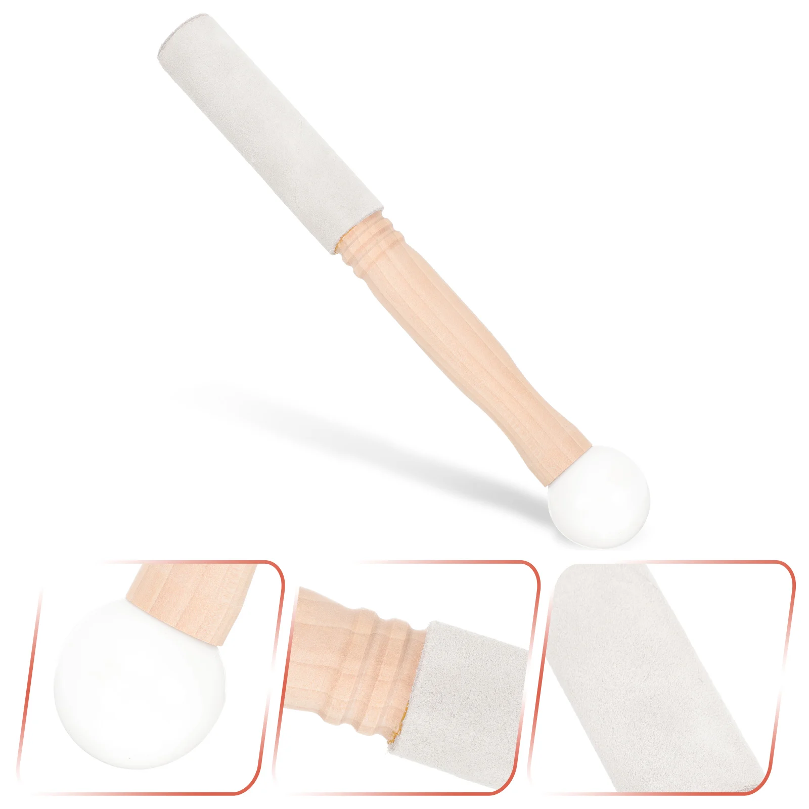 

Sheepskin Rubber Belt Ring Singing Bowl Mallet Wooden Buddha Sound Striker Smooth Durable Lightweight Portable for Relaxation