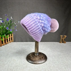 2024 nuove donne cappelli peluche velluto in pile all'interno berretti cappelli invernali per le donne caldo cappello pompon in pelliccia sintetica cappello modello torsione femminile